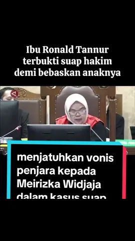 ANTARA - Majelis Hakim Pengadilan Tipikor Jakarta, Rabu (18/6), menjatuhkan vonis penjara kepada Meirizka Widjaja dalam kasus suap hakim PN Surabaya. Ia dinyatakan terbukti menyuap tiga hakim untuk mempengaruhi putusan vonis bebas bagi anaknya, Ronald Tannur, dalam kasus kematian Dini Sera. (Putri Hanifa/Ryan Rahman/Andi Bagasela/Rinto A Navis) #antarasumut #antaranewscom #pejuangberitadaninformasi #pengadilan #surabaya #suap #hakim 