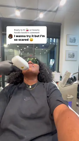 Replying to @Ki 🍒| ur beauty foodie bestie don’t be!! I’ve tried  different lasers for my Brazilian and underarms and this one literally doesn’t hurt at all! And it’s cold so it’s super soothing. The others I have tried do feel like a rubber band hitting you but not this one!  #laserhairremoval #laser #haireemoval 