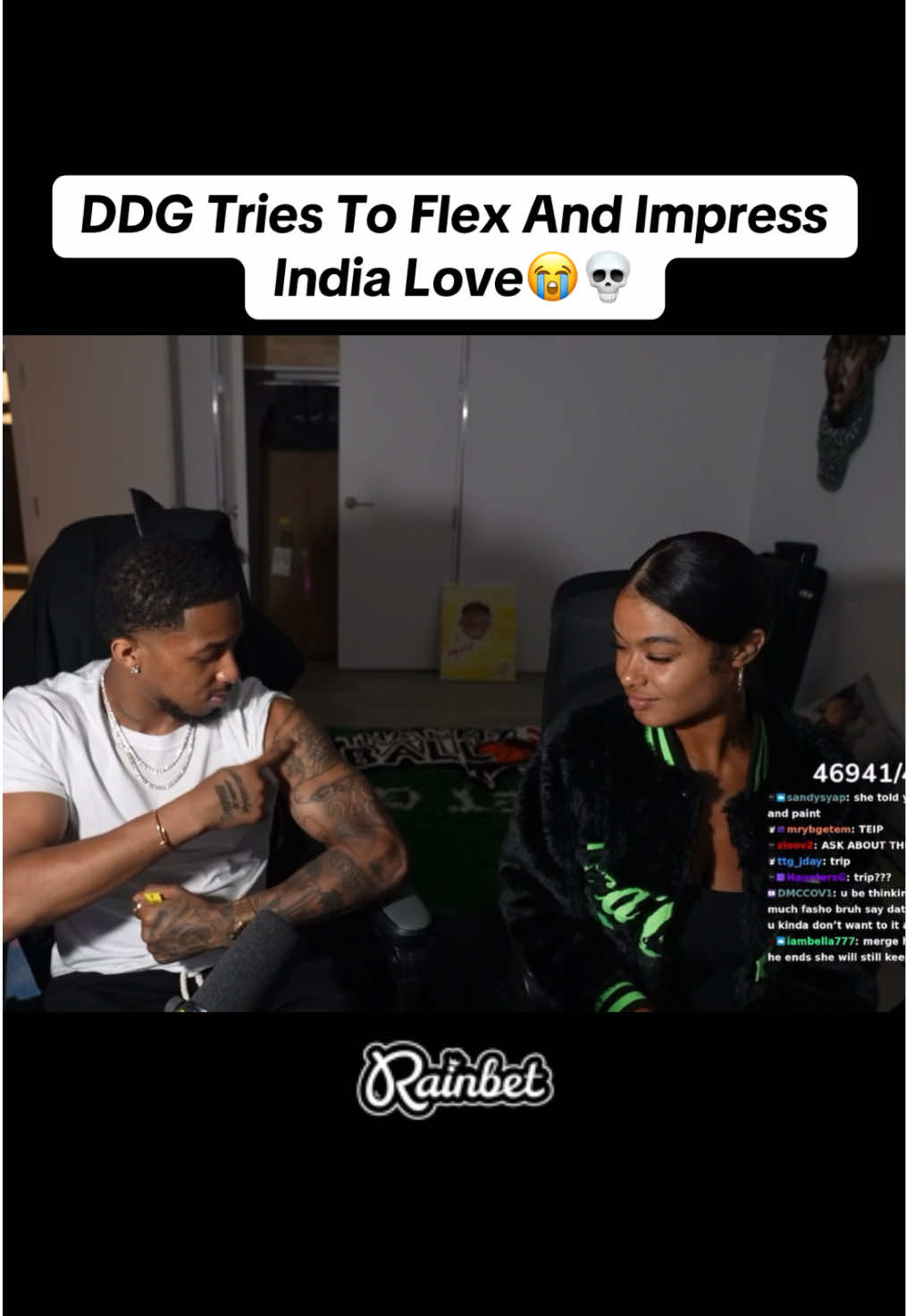 L Rizz 😂😂 #ddg #indialove #ddgclips #fumbled #couplestiktok #hallebailey #couples #pontiacmadeddg #Lrizz #streamersuniversity #yurnboi #flexing 