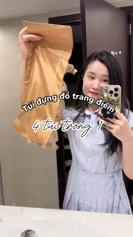 Đi du lịch là trải túi ra bàn dùng tới hôm về luôn, túi lưới trong còn dễ tìm đồ nữa 👏 #nhalinhcogi 