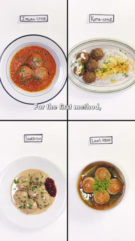 4 Ways to Make Meatballs #cooking #foodtiktok #food #meatballs #foodscience 