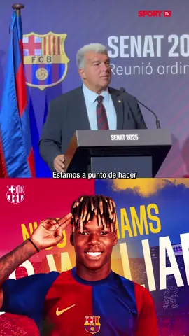 🚨Joan Laporta habla sobre el fichaje de un jugador con el que están muy ilusionados #deportesentiktok #footballacademy #fcbarcelona #nicowilliams