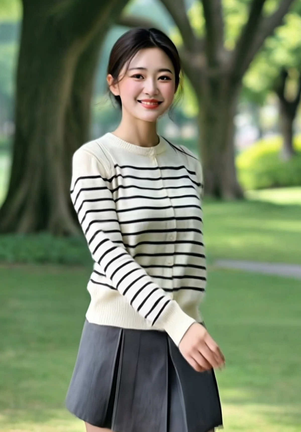 Chiếc áo cardigan cổ tròn len thỏ kẻ ngang này chính là item xịn xò cho mùa thu đông nhẹ nhàng. Thiết kế tay dài, cổ tròn đơn giản nhưng thanh lịch, dễ phối với nhiều kiểu đồ. Chất len lông thỏ mềm mịn, không gây ngứa, giữ ấm tốt mà vẫn đảm bảo thoáng khí. Với gam màu trung tính dễ mặc, chiếc áo phù hợp để diện đi học, đi làm hay dạo phố đều xinh. Phối cùng chân váy ngắn như mẫu là ra ngay phong cách tiểu thư nhẹ nhàng. #aocardigannu #aolenmong #aothunke #aokhoacnu #aodepmuathu  #guucuanang #thoitrangnu 