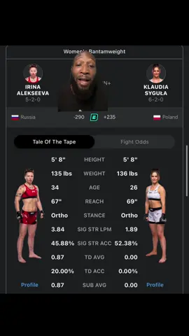 Only one fighter in this fight presents real danger and that’s Alekseeva. #mma #conormcgregor #khabib #jonjones #UFC #ufcfightnight #ufcnews #greenscreen