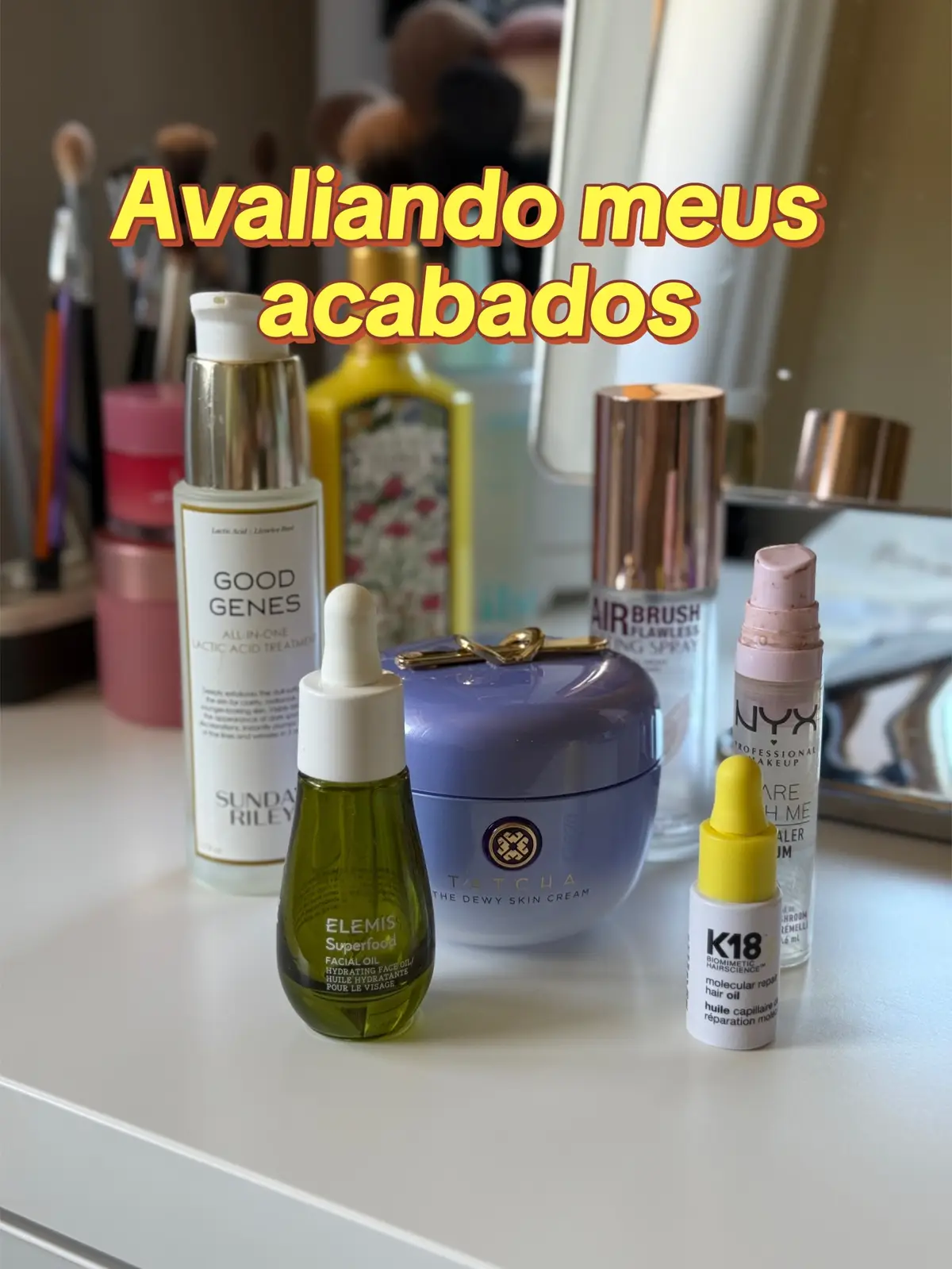 Se acabou até a última gota… é porque valeu cada uso. Testei, usei, e agora posso dizer: esses produtos entregaram. Você já usou algum desses? Elemis • Armani Beauty • Nyx • k18 • Charlotte Tilbury • Tatcha • Sunday Riley  #fyp #beauty #brasileirosnoseua  #fypシ 