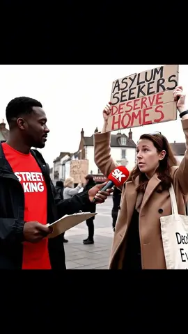 Everyone says ‘Asylum Seekers Welcome’… until it gets real 👀 #asylumseekerswelcome #streetking #ukprotest #socialexperiment #britishtiktok #realitycheck #fyp #tiktokuk #publicinterview