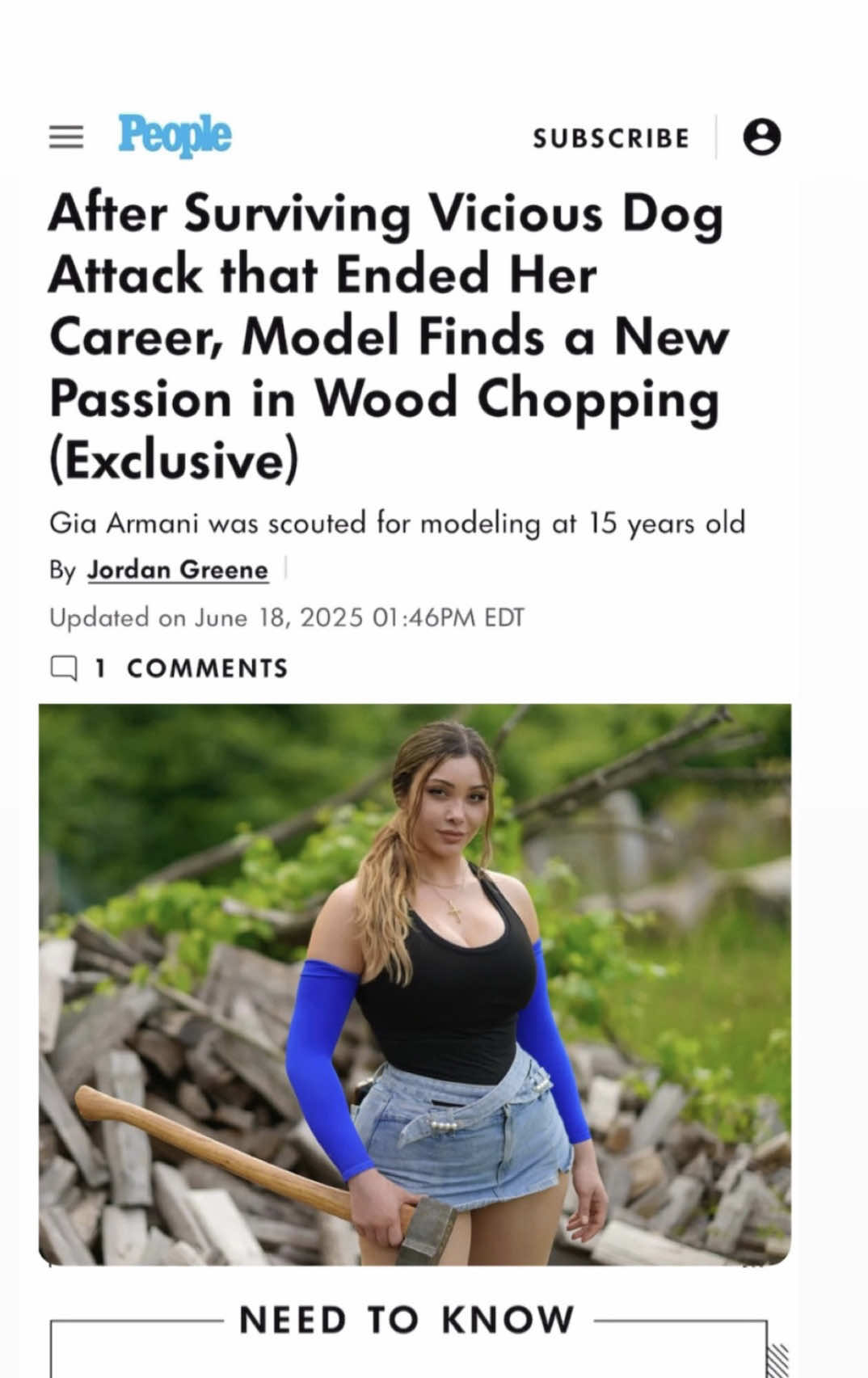Feeling immense gratitude to @People Magazine for publishing my story! Their feature, beautifully written by @jordan is truly inspiring, empowering and answers so many questions I get asked on a daily basis! For everyone who’s been curious about me chopping wood - this piece lays it all out! Check out the full article in my bio 🔗 #creatorsearchinsights  