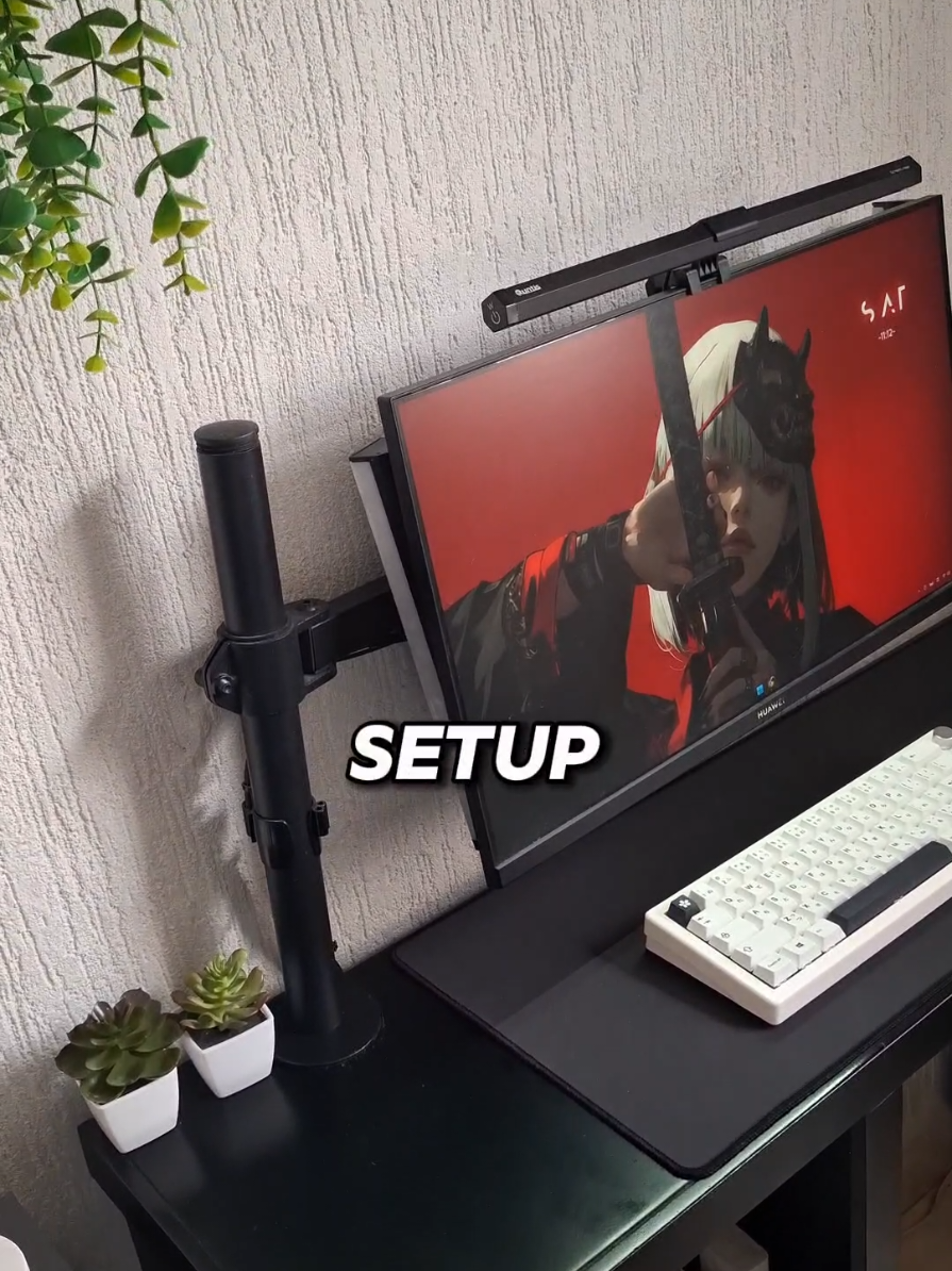 Así tengo armado mi setup en un cuarto pequeño ⌨️🤩 #setupgamer #desksetup #techlover #minimalsetup #cuartopequeño #pcgamer #tecladomecanico #vankk #setupgaming 