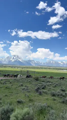 Way out west⛰️.                           #travel #western #horses #wyoming #Hiking #mountains #yellowstone #nationalpark #grandtetons #monumentalvalley #indianreservation #archesnationalpark #unitedstates #fyp 