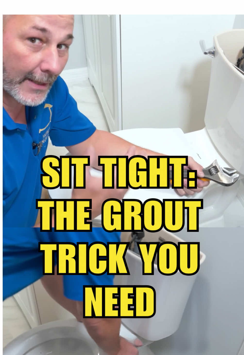 Don’t want a wobbly toilet? Use sanded grout to stabilize and you’re set! #homediy #bathroomfix 
