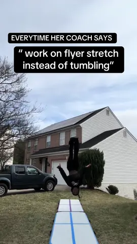 Our air track is perfect for tumbling and stretching! 😂🤭 My cheerleader is using two 10 feet 4 inch air tracks. You can tumble with one or put them together to make it longer. I linked it in my TikTok showcase and you can shop the orange cart. This virial trend is so funny!  #tumbling #tumblingpractice #cheerpractice
