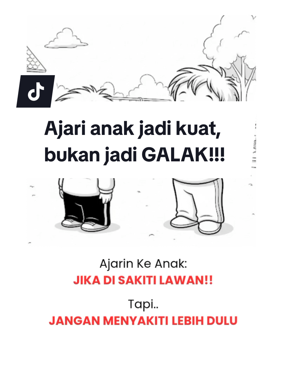 Ajari anak jadi kuat, bukan jadi galak!!! Anak yang kuat bukan yang jago balas saat disakiti, tapi yang tahu kapan harus diam, kapan harus pulang, dan kapan harus bilang “aku gak suka”. Ajari mereka... ✔️ Kalau disakiti: lawan dengan tegas, bukan dengan kekerasan. ✔️ Kalau gak diajak main: gak perlu nangis, cukup tahu siapa teman yang baik. ✔️ Kalau salah: akui, bukan dibela mati-matian. Karena peran kita bukan cuma melindungi, tapi juga membentuk karakter mereka jadi manusia yang bijak dan tangguh. Setuju, Bunda? 💬👇 #ParentingBijak #AnakKuatMental #tipsibufitri #parentinganak 