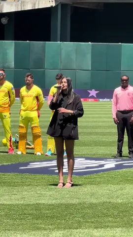 Singing the National Anthem for the MLC game 🤩🤩🤩#majorleaguecricket #cricket #mlc #nationalanthem #anthemsinger #singing #nationalanthemsinger #sports 