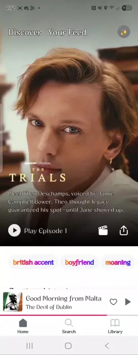 so, cool new thing on the Quinn app. You now have a curated feed for the VAs you love most.  funny thing that, mine is... singular  also, Quinn? wasted opportunity not calling it our THIGHBRARY  @BB Easton @TheDevilofDublin  @Quinn  #quinn #tryquinn #bbeaston #thedevilofdublin #BookTok #booksta #bookgirlies #menwrittenbywomen #irishaccent #jamiecampbellbower #thighbrary 