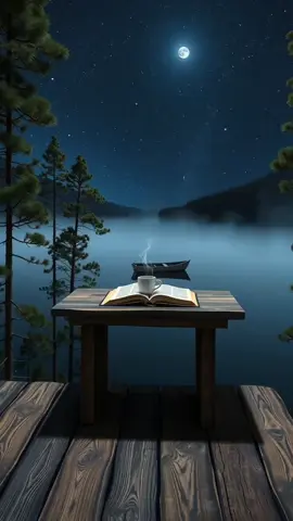 Nighttime Lakeside Tranquility - Livewallpaper 🌕🌛❗ Tranquiladad Nocturna Junto al Lago 🌕🌛❗ #relax #aesthetic #foryou #calm #darkesthetic #nature 