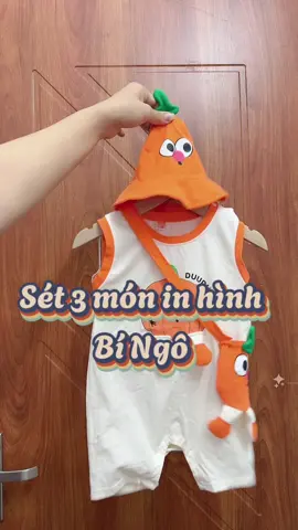 Sét 3 món cho bé .hình bí Ngô và táo bé mặc vào yêu lắm mẹ ơi #dobochobe #cotton #methongthai #bingo #body #quanaotreem 