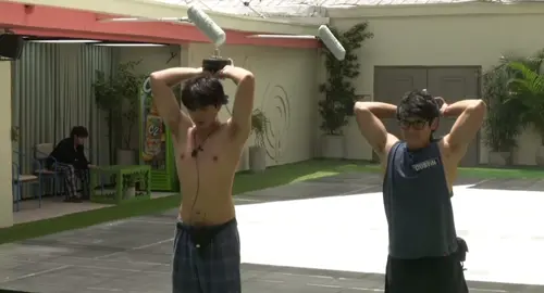 Morning workout with DURIVER!  #RiverJoseph #DustinYu #PBBCollab #PBBUpdates #PBBLivestream #PinoyBigBrother 