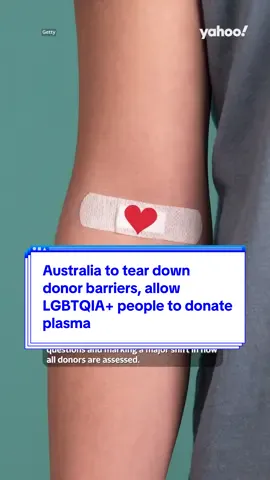 #Australia to tear down donor barriers, allow #LGBTQIA+ people to donate #plasma 🩸 #yahoonews #yahooaustralia 