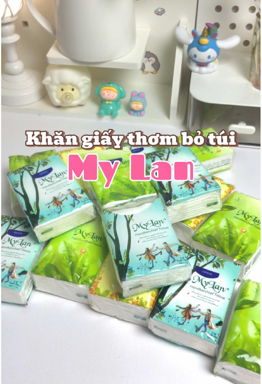 Khăn giấy thơm bỏ túi cao cấp My Lan , giấy thơm không hoá chất an toàn cho cả em bé , không mủn không bụi #khangiaymylan #mylan #khangiaybotui #unboxing #unbox #fyp #xuhuong #xiangriviu 