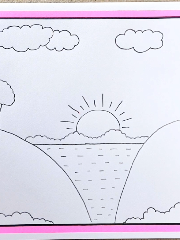 How to Draw Scenery of Nature | Pencil Art #fyp #villagedrawing #scenerydrawing #EasyDrawing #drawing #abcdrawing 