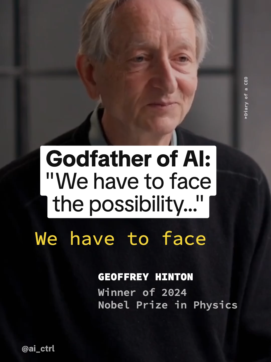 We must act soon to avoid the worst outcomes from AI, says Geoffrey Hinton. The Godfather of AI spoke about the risk of AI takeover on The Diary of a CEO:  