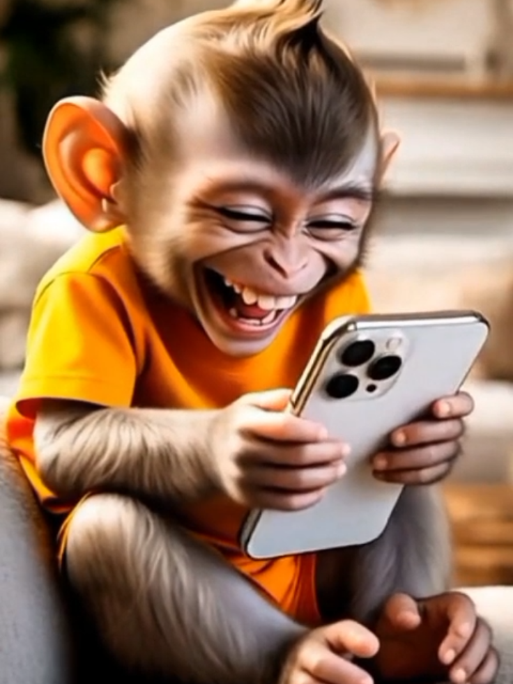 Monkey using mobile phone #baby #kids #creatersearchinsight #fyp #monkey #cutemonkey #kidsbelike #animation #funnytiktok #babylove #babytiktok #babyboy #kidsvideo #foru 