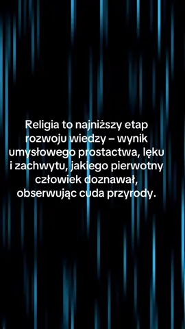 Zanim człowiek nauczył się badać świat, tłumaczył go sobie poprzez strach i magię. Religia była pierwszą próbą zrozumienia rzeczywistości – dziecinną, ale potrzebną na pewnym etapie. Dziś mamy naukę. Nie musimy już bać się burzy i wierzyć, że to gniew bogów. #RozwójŚwiadomości #Filozofia #EwolucjaMyśli #OdStrachuDoWiedzy #MyślSamodzielnie #Świadomość #NaukaZamiastMagii #ZrozumienieNiePotępienie 