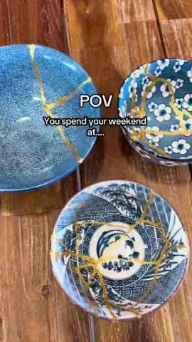 POV- you spent your afternoon at a Kintsugi pottery workshop in DFW 📍⭐ Discover the beauty in this broken Japanese ceramic art with a hands on workshop where you will repair the cracks with gold paint!   Find event and tix on Hoamsy via bio 🎟️ Comment “Hoamsy” to be Dm’ed the info.   🗓️6/22  + more 📍Celestial Beerworks.  Details: Kintsugi is the ancient Japanese art of repairing broken pottery with gold. 🌟 Instead of hiding cracks, chips or breakages, Kintsugi asks us to see the beauty instead of the brokenness. 💫  We can extend this to ourselves. We are beautiful even when we feel broken. 💖  Dating back to as early as the Jōmon period (14,000-300 BCE), broken areas were traditionally mended using lacquer dusted or mixed with powdered gold. 🧈  In this workshop, we will be smashing ceramic pieces and then repairing them with super glue and gold paint.  Cracks and chips will be filled with gold paint thus turning something broken into a beautiful piece of art. 💎 Our aim is to coat the cracks with two layers of paint. If you aren’t able to finish these layers, you’ll be provided with gold paint to finish at home.  Bowls will be provided, but please feel free to bring a ceramic item (coffee cup/plate/pot) from home that is old/chipped/broken that you'd like to smash and repair. 🎨 Note: This experience is not Kintsugi in the traditional sense.  You will be using gold paint instead of gold leaf, and other substitutions to make the experience affordable and decrease the session time that may not follow the traditional 