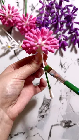 DIY Cotton Swab Flowers 🌷🌱✨