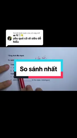 Trả lời @cô nàg m9 📷 📓📑📒 công thức so sánh nhất các bạn nhé. Cùng Ms Hạnh lấy gốc TA thôi nào #tienganhmshanh #laygoctienganhmshanh #hoctienganh #matgoctienganh #nguphaptienganh #tienganhchonguoimatgoc 