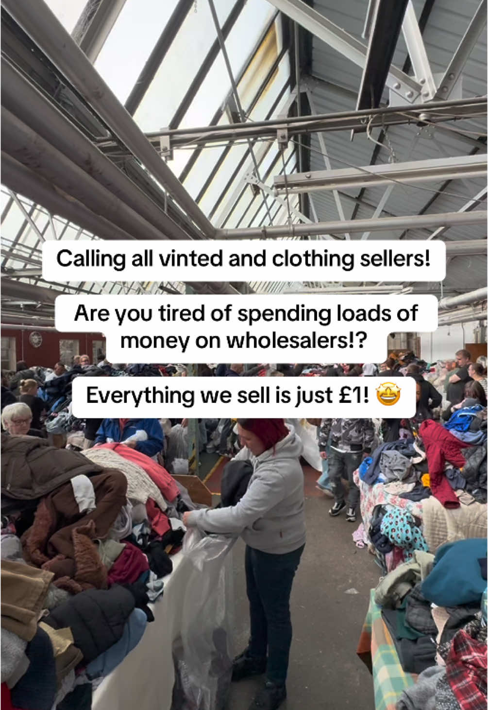 Calling all vinted and clothing sellers! Are you tired of spending loads of money on wholesalers!? Everything we sell is just £1! 🤩 #soundforapound #vintageclothing #vintageclothingwholesale #kilosale #vinted #reseller 