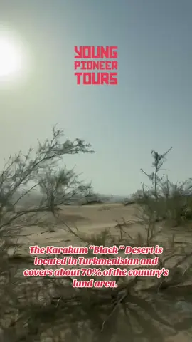The Karakum “Black” Desert is located in Turkmenistan and covers about 70% of the country's land area.  #turkmenistan #turkmenistan🇹🇲 #bucketlisttravel #TravelGoals #adventuretravel 
