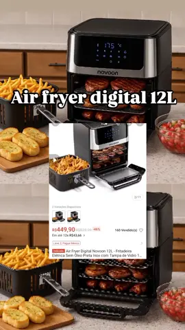 Air Fryer digital 12L 🍖 🍟 #airfryer #cozinhatiktok #churrasco #minhacasa #creatorsearchinsights 