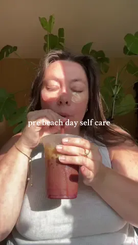 filling your cup before the kids wake up is such a life hack. my beach day skincare routine as a mom in her 30’s.  #beachdayskincare #beachday #summerskincare 