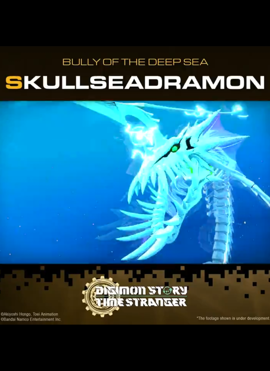 ||◤ Informe confidencial de #ADAMAS ◢|| ＜SkullSeadramon＞ Un Digimon del clan Titán con un cuerpo colosal. Su naturaleza salvaje es tan incontrolable que ni sus aliados pueden detenerlo, y causa estragos en las profundidades del océano. Ataque especial: Thunder Javelin  #デジモン #タイムストレンジャー #Digimon #TimeStranger