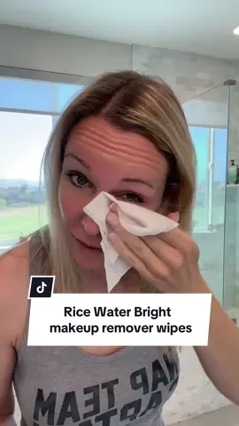 A lazy girl’s best friend- these Rice Water Bright cleansing wipes get off all that makeup and are great for when you’re too tired to wash your face #makeupremoverwipes #facialwipes #facewipes #nighttimeskincare #washyourface #ricewaterbright #tiktokshopcreatorpicks 