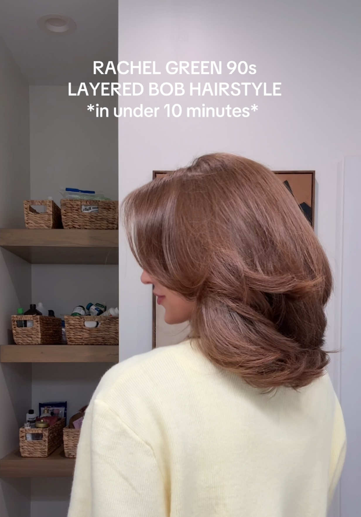 Rachel Green 90’s Bob Hairstyle in UNDER 10 MINUTES! 8m58s to be exact! This is such an easy look and it’ll last till my next hair wash day. #90sbobhair #90sbob #90sbobhairstyle #rachelgreenhair #rachelgreenhairstyle #hairtutorial #hairtutorialsvideo #MomsofTikTok #toddlermon #momoftwo #justgirlythings #bondiboost #bondiboostblowoutbrush #foryoupage #redhair @BondiBoost 