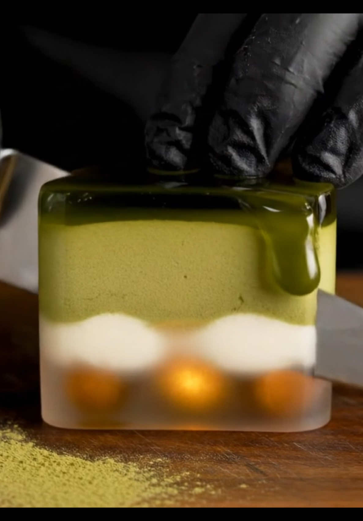 Cutting Glass Matcha Tiramisu ASMR 🍵 #oddlysatisfying #asmr #satisfying #aiasmr #asmrai #ve03 #fyp #matcha 