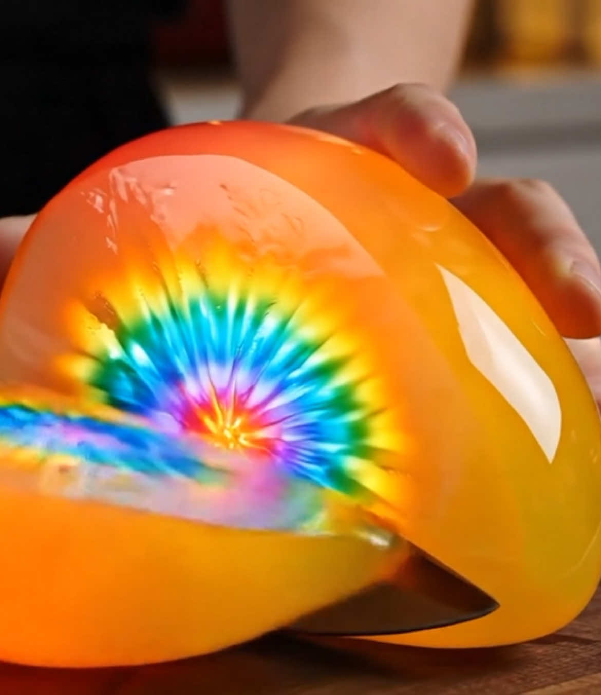 Cutting glass fruit with rainbow cores! SO NICE! 👌 #asmr #aiasmr #satisfying #oddlysatisfying #fypシ゚viral #trending #fyp #aigenerated #ai 