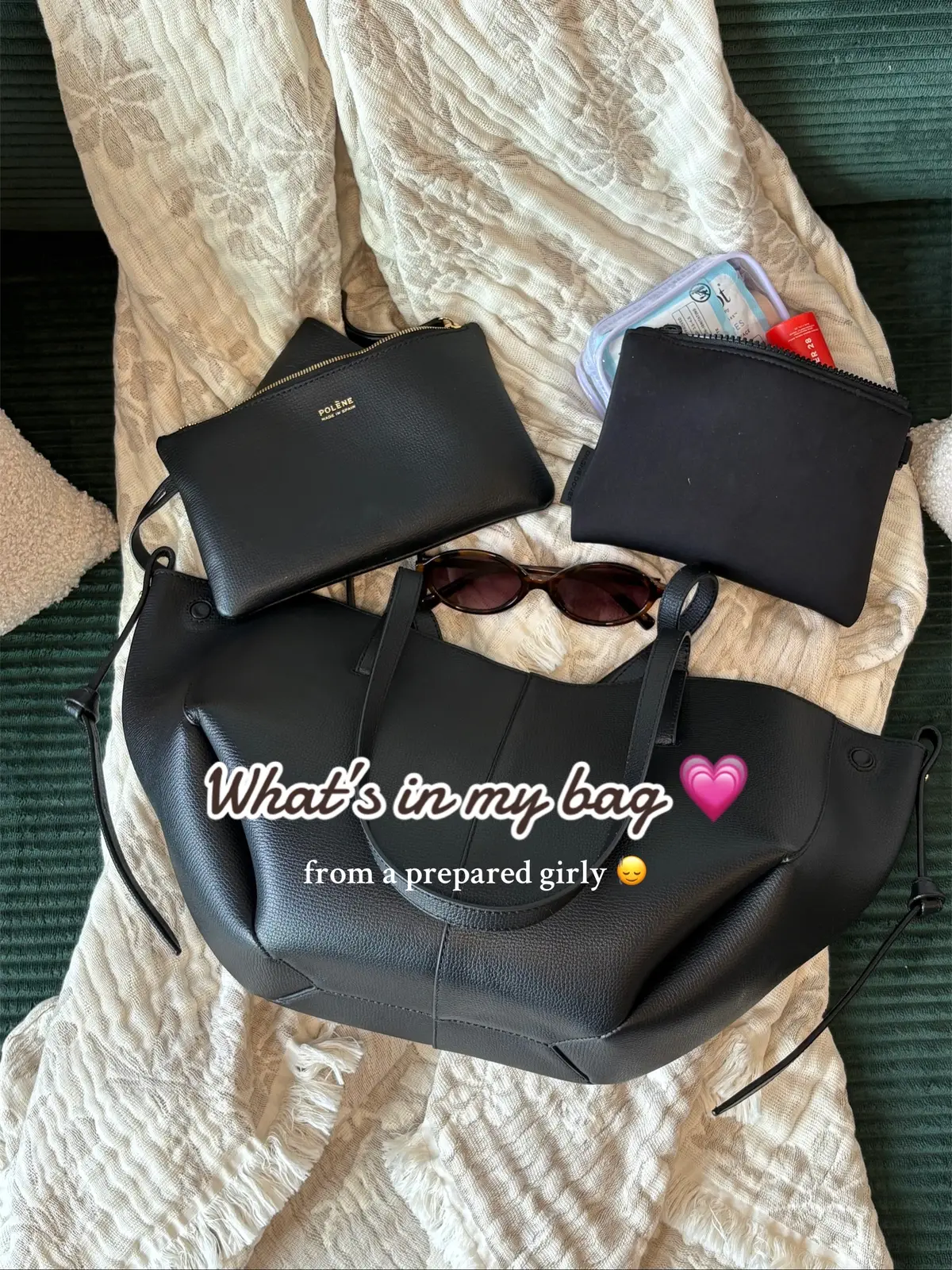 Love seeing what’s in my bag posts from other girlies, because it gives me the best inspo for what I should also be carrying!! I’d consider these my essentials, and I try to keep it light and compact with little pouches for organization 🥰  @Tower 28 Beauty @Dae Hair @The Honey Pot Co @EADEM @Beats by Dre @Wonderbelly @LACTAID® @LE LABO Fragrances @Louis Vuitton @polene_paris  #whatsinmybag #whatsinmypurse #baginspo #polenebag #polene #poleneparis #beautyessentials #bagessentials #purseessentials #purseinspo #insidemybag 