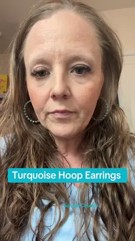 I love these earrings!!!!  And the deal is so great!!!  Not to mention they are my favorite color;). #turquoisejewelry #hoopearrings #mystyle #younglife #itsafamilything #tiktokaffiliate #tiktokshop 