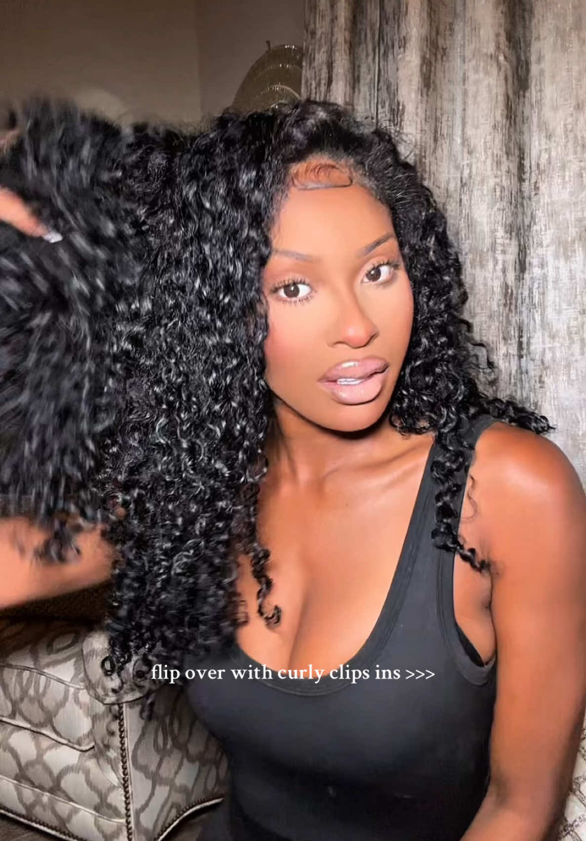 but with curly clip ins??? i love 😍 like @ comment if you want the tutorial #curlyclipins #burmesecurlyhair #burmese #clipins #clipinsforblackgirls #clipsinshair #abbynicole #fyp 