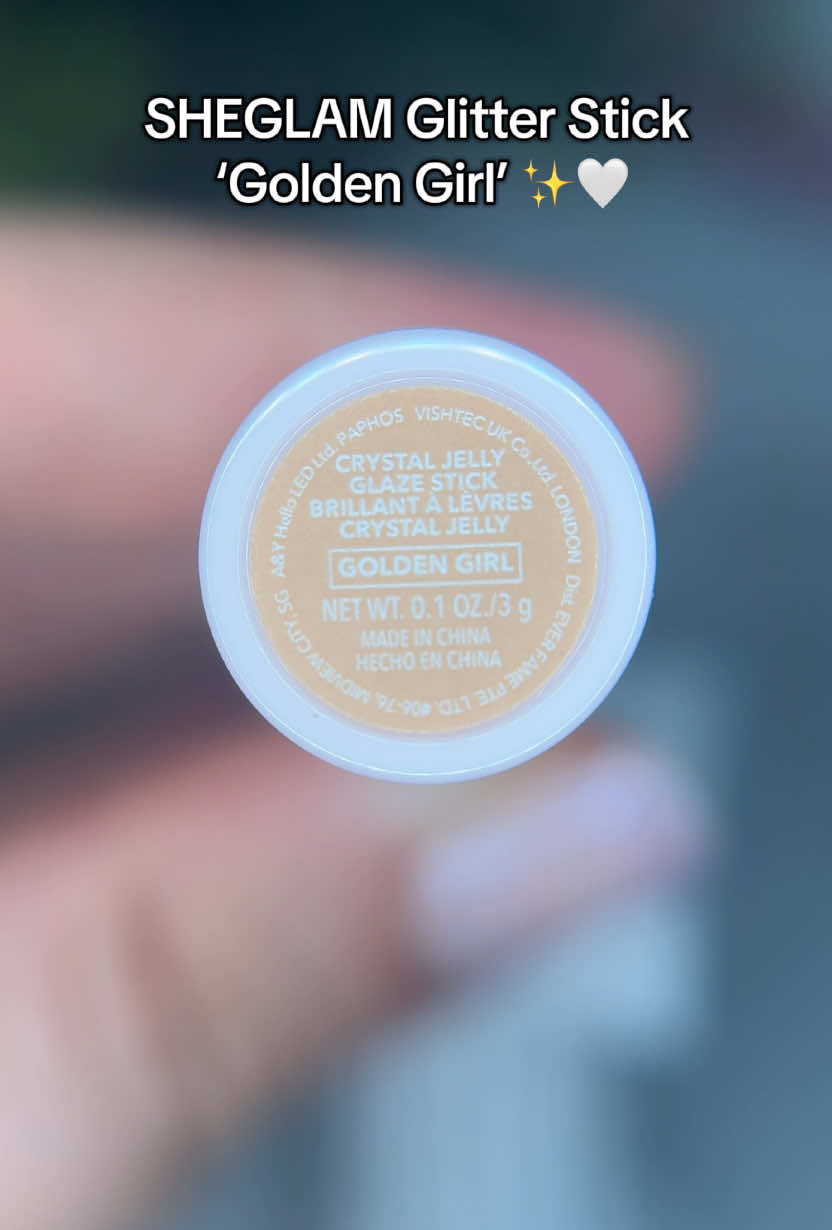 Golden hour in a stick ☀️✨ Swatching @SHEGLAM Crystal Jelly Glaze Stick in ‘Golden Girl’ and I’m obsessed! #sheglam #glitter #swatch #gold #BeautyTok #fyp #eyeshadow 
