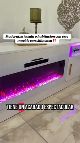 Mueble con chimenea led y calecfaccion integrada una belleza para tu sala o habitacion #mueble #chimeneaelectrica #chimenea #led #renueva #sala #habitacion 