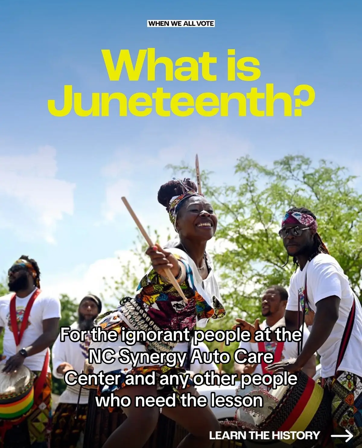 Thank you @When We All Vote for posting this much needed reminder about a very IMPORTANT and NECESSARY NATIONAL HOLIDAY! #juneteenth #happyjuneteenth #fyp
