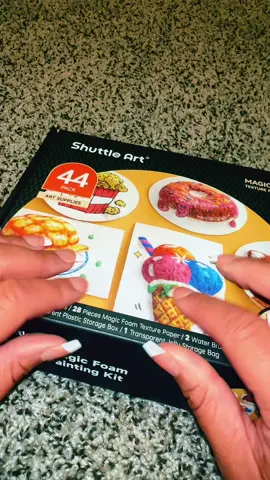 Magic in a box #shuttleart #puffpaper #magicfoam #texturepaint #asmr 