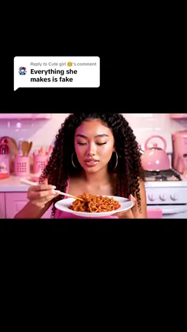 Replying to @Cute girl 🧒 haters will say It’s fake 😂 #mukbang#asmr#aiinfluencer#ai#veo3#asmrmukbang 