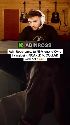 Adin Ross reacts to NBA legend Kyrie Irving being asked if he  would COLLAB with Adin 😳👀 #adinross #kyrieirving #foryoupage #fyp #viral #streamer 