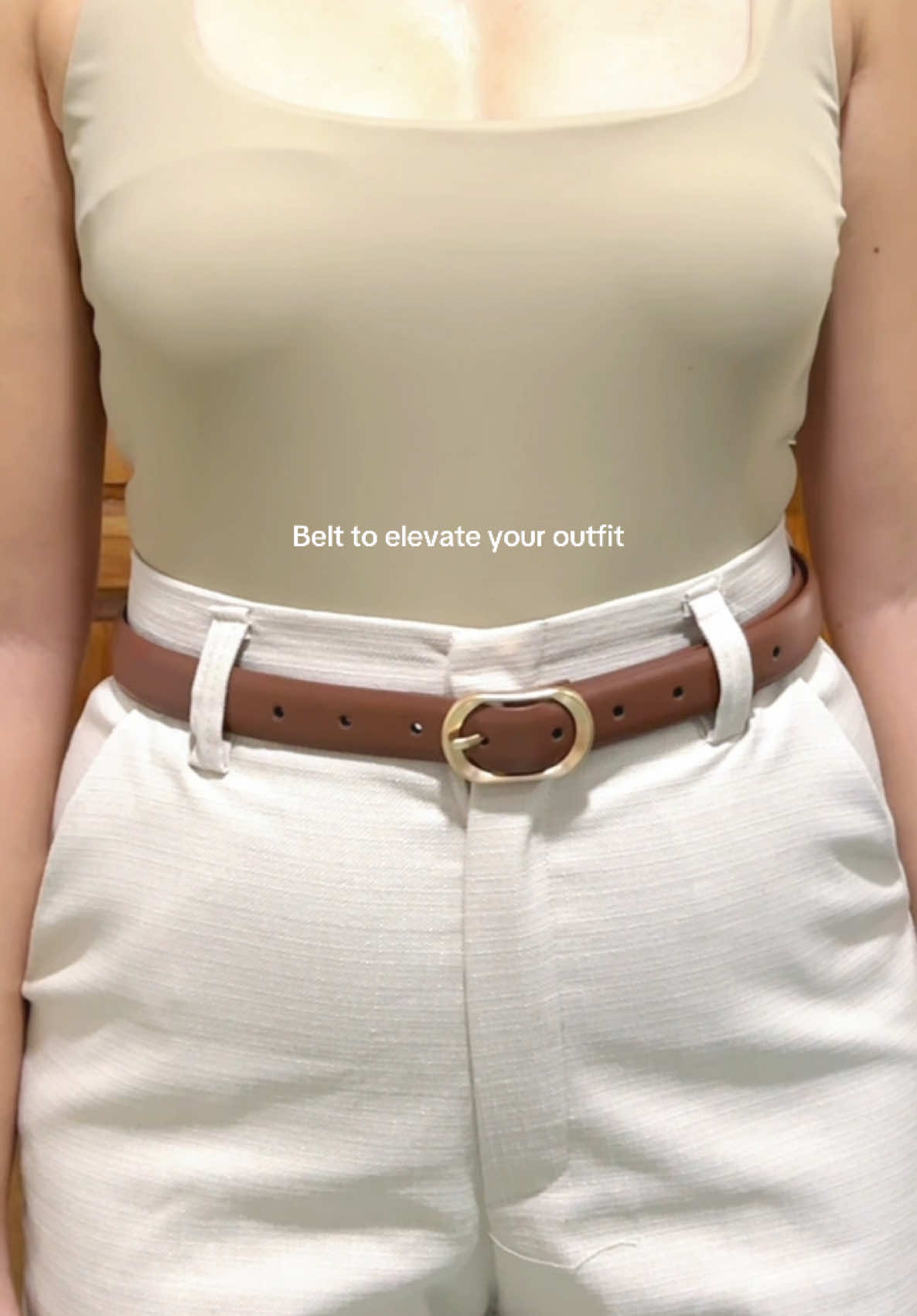 Outfit for today, na elevate ng bago kong belt 😊 100+ lang yan #belt #brown #leather #aestheticoutfit
