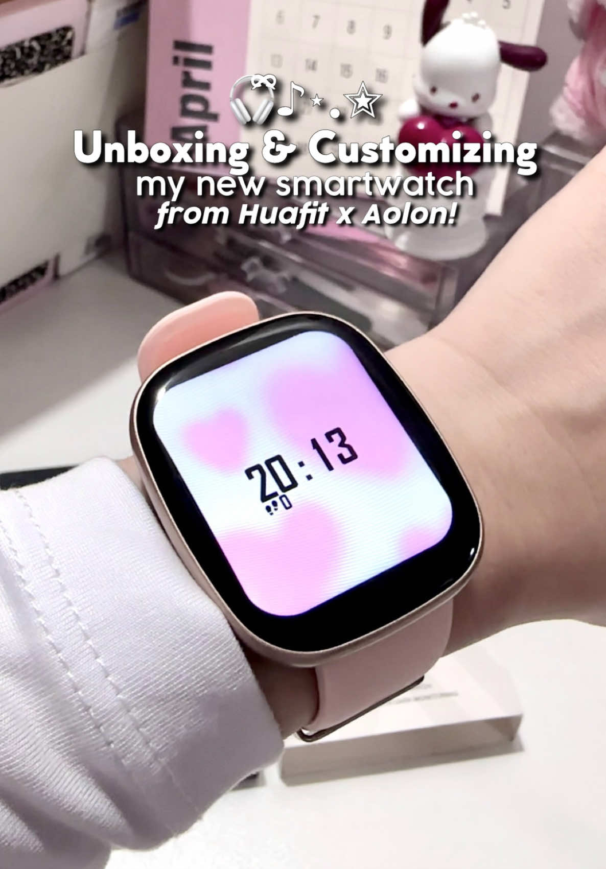 unboxing and customizing my new smartwatch from Huafit Philippines! 🥰💓 this is the Huafit x @Aolon Philippines watch S6. it's a great smartwatch for its price and comes in 3 strap colors: black, white, and gold. this watch is perfect for monitoring your overall health and wellness :) the screen display is also customizable through the dee fit app so i highly recommend this to those who are looking for an apple watch / huawei smart watch dupe 💓 get yours now through the yellow basket! 🥰 #unboxing #smartwatch #huafits6 #fyp #pink 